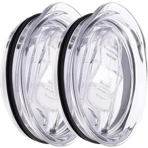 Compatible with Yeti Lids 20 oz Replacement Lid, Ozark Trail and More Splash Resistant Lids Spill Proof Tumbler Lid Clear Cup Silicone Sliding Covers BPA Free(2 Pack)