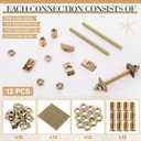 Tandefio 12 Sets Bed Frame Hardware Connector Kit M8x100 mm Panel Furniture Wardrobe Four-in-one Connectors Fittings, Bed Assembly Fasteners Bolts Nuts Threads Half Moon Spacers (Single Ended)