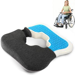 Gel Wheelchair Cushions for BedSores Prevention,Bed Sore Pad Cushion for Butt - Pain Relief for Long Sitting & Relieve Sciatica, Back, Tailbone, Pressure Sore and Ulcer Pain for Pregnant and Elderly
