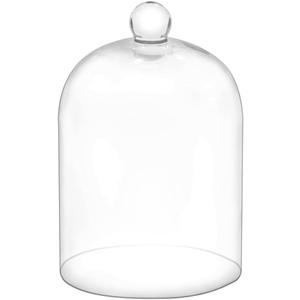 7.5" Tall Handmade Glass Cloche, Thick & Sturdy, Dia 5"xH 7.5", For Terrarium, Plants, Trinkets, Cakes, Figurines, LED Light String, Candle. Cloche Glass Dome, Bell Jar Display Case (1, 5.12"x7.48")