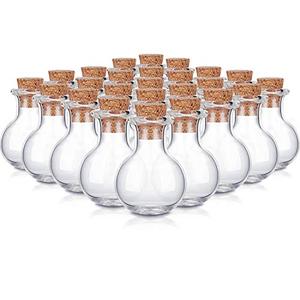 Gejoy 30 Pieces 0.9 x 0.6 Inches Mini Glass Bottles Clear Drifting Small Wishing Bottles with Cork Stoppers for Wedding Birthday Party DIY Crafts Supplies