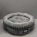 BALANCE Cat Bed Kitten Bed, Washable Round Cat Beds for Indoor Cats, Super Soft Plush Faux Fur Pet Bed for Puppy and Kitten with Anti-Slip Bottom