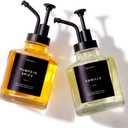 Molimoli Coffee Syrup Dispenser - Glass Bottle w. Pump, 11.8 oz 350 ml, Set of 2, Black Upgraded Pump