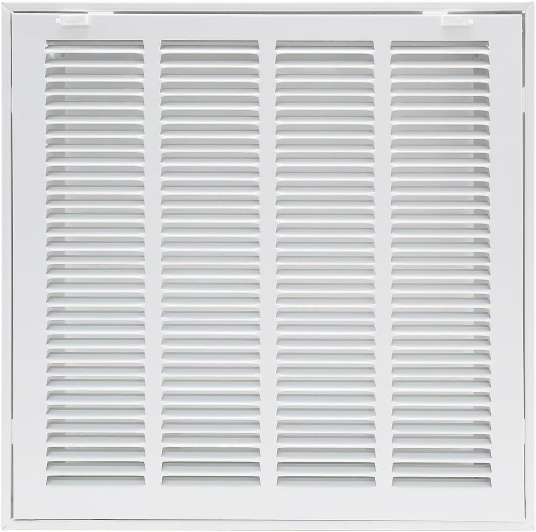 18"W x 18"H [Duct Opening Size] Steel Return Air Filter Grille - Removable Face/Door for 1 inch Filters -HVAC Vent Cover Grill - White [Outer Dimensions: 20 5/8"W X 20 5/8"H]