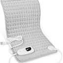 Deepsoon Heating Pad,Electric Heating Pads for Back,Neck,Moist Heating Pad for Abdomen Shoulder Knee Legs,Dry/Moist Heat&Auto Shut Off,Mother's Day Birthday for Men and Women,Light Gray,24x12 Inch