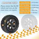 RC Station 12mm Hex RC Wheels and Tires for Hyper Go H16BM H14BM Tires and Wheels 1/14 1/16 with Foam Inserts for Traxxas Wltoys 144001 etc 1/18 RC Car Street Tires Wheels Preglued