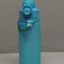 TakeToday Collapsible Water Bottles 20oz, Leak Proof, BPA-Free, Foldable Silicone Travel Water Bottle with Straw Strap for Cycling, Hiking, Outdoors (Ocean Breeze)