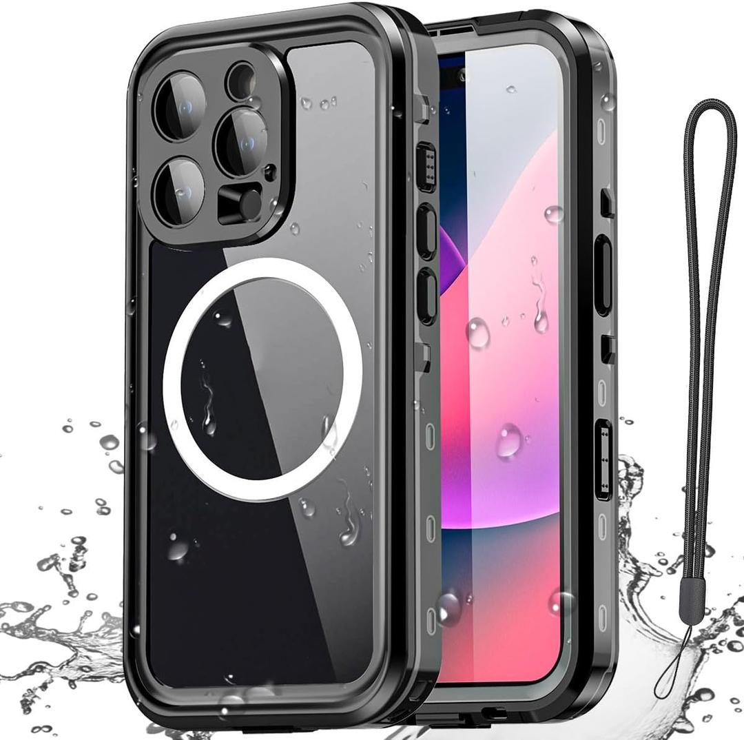 AICase Waterproof Case for iPhone 16 Pro(6.3") with MagSafe Clear Water Proof,Snowproof,Dustproof and Shockproof,IP68 Real 360 Full Body Protection Fully Sealed Underwater Cover for iPhone 16 Pro