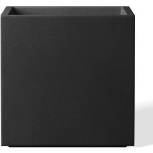 Kante 10 Inch Square Concrete Planter for Outdoor Indoor Home Patio Garden, Large Plant Pot with Drainage Hole and Rubber Plug, Black
