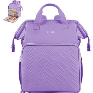 Leudes Knitting Bag Backpack,Yarn Storage Organizer Large Crochet Bag Tote Christmas Gift Yarn Holder Case for Carrying Projects,Knitting Needles (Purple)