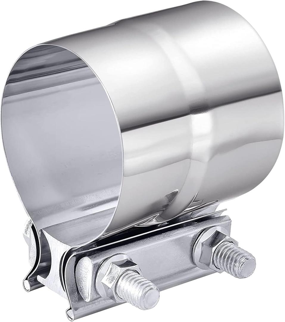Exhaust Clamp,Car Accessories 4" 3" 2.5" 5" 3.5" 2.75" Lap Joint Exhaust Band Clamp Sleeve Coupler,Stainless Steel Exhaust Pipe Clamp for Exhaust System,Exhaust Tubing Connection (3.5")