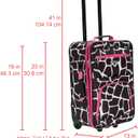 Rockland Fashion Softside 2 Piece Luggage Set, Expandable, (14" Tote/19" Upright), Pink Giraffe