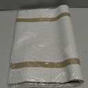 SLKQG Beige White Placemats Set of 8 - Easy Clean Modern Durable Washable Vinyl Place Mats - Heat Resistant Placemats for Kitchen Table - PVC Table Mats for Dining Table (Beige White with Stripes, 8)