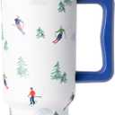 Simple Modern 40 oz Trek Tumbler with Handle and Straw Lid | Cup Holder Friendly Insulated Stainless Steel Travel Mug | Downhill Skiing