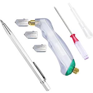 NewShark Glass Cutter Pistol Grip (2mm-20mm), Ergonomic Grip Tungsten Carbide Glass Cutting Tools with Oil Reservoir, Perfect for Glass Cutting/Tiles/Mirror/Mosaic/Window