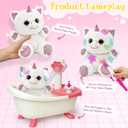 G.C Paint-Wash-Recolor Unicorn Stuffed Plush Doodle Toys for Girls Gift, Pretend Play Bathtub & Washable Blow Airbrush Painting Craft Kit, Unicorn Birthday Gift for Kid Girl 3 4 5 6 7 8 9+ Years Old