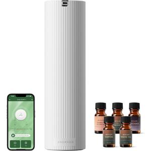 Scent Diffuser Starter Kit  Waterless Essential Oil Diffuser for Home, 1500 Sq.Ft Coverage Scent Air Machine, Smart Auto Mode Hotel Collection Diffuser with Cold Air Tech (White)