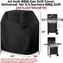 BBQ Gas Grill Cover 44 inch, Universal for 3-4 Burners BBQ/Gas/Charbroil Grill (44" Lx24 Wx46 H), Heavy-Duty and Weather-Resistant Oxford Fabric That Protect Grill All Seasons