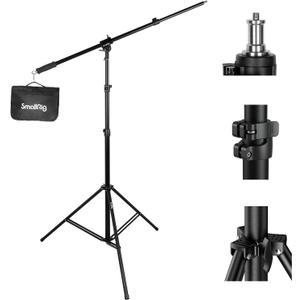 SmallRig 110"/9.2ft Photography Light Stand with Boom Arm, Heavy-Duty Aluminum Air-Cushioned Light Tripod Stand with 1/4" Screw for Softbox, Studio, Flash, Ring Light, Camera, 11lbs Max Load, RA-S280A