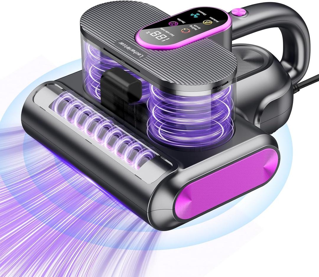 Mattress Vacuum, 15kPa Bed Mattress Cleaner with Super Suction and 275nm Uv-C Light,500W Handheld Mattress Vacuums for Bed Sofa Furniture Crib, Replacement Filter Included(Corded38000RPM)