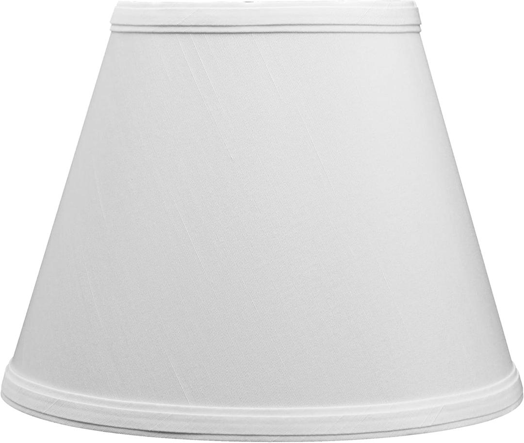 Aspen Creative 58910, Empire Uno Lamp Shade, White, 5" Top x 9" Bottom x 7" Slant Height, Slip UNO 33mm