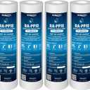 Ronaqua 1 Micron Sediment Water Filter Cartridge 10"x2.5", NSF Certified, 4-Layer Filtration for any 10-inch RO Units & Whole House Systems, Compatible with Culligan P5, AP110, WHKF-GD05, 4 Pack