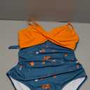 B2prity Women's One Piece Swimsuits Tummy Control Front Cross Bathing Suits Tie Back Slimming V Neck Swimwear, Large