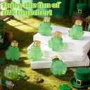 50 Pcs 50 ml Lucky Hanging Clover Bottles Mini Clover Shaped Beverage Bottles Paired with DIY Shamrocks Ornament for Party Favors, Drink Containers, Gift Supplies (Green)