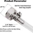 4PCS Keg Coupler Barb Connector,Stainless Steel 304 Beer Kegerator Sankey Couplers,Hex Nut 5/8"G Thread x 1/4" Barb Beer Line Tailpiece Nipple Fitting with Sealing Gasket Washer