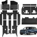 Floor Mats for Kia Carnival 2022-2026 Gas, Full Coverage All Weather Floor Mat Trunk Cargo Liner with Backrest Protectors & Door Sill Guards Accessories, Full Coverage Set (Fit 8 Seats)