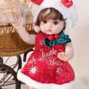 Baby Dolls, 18 Inch Realistic Reborn Full Vinyl Baby Doll with Brown Curly Hair, Hand-Painted Freckles & Cozy Red Outfit for Girls Ages 3+, Pretend Play, Display & Collection