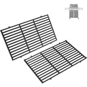 7524 7528 19.5" Grill Grates for Weber Genesis 300 Series Genesis E310 E320 E330 S310 S320 S330 EP310 EP320 EP330 for Weber Genesis 300 Grill Parts, Matte Cast Iron Cooking Grates, 19 1/2" X 12 3/4"ci
