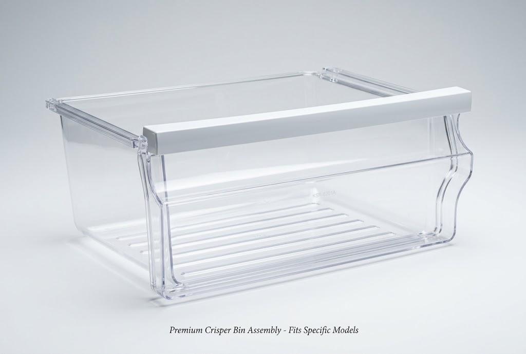 refrigerator crisper drawer replacement bin (or door shelf bin)