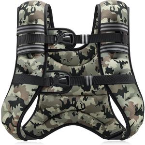 ZELUS Weighted Vest for Men Women with Storage Pocket & Reflective Strips for Workout Strength Training Running Muscle Building, Desert Camo (25 lb)