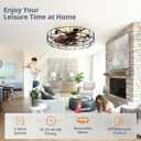 LEDIARY 26" Caged Farmhouse Ceiling Fans with Lights and Remote/App, Black