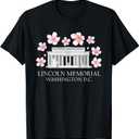 Lincoln Memorial Washington DC Monument Cherry Blossoms T-Shirt, Large