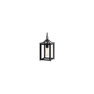 Outdoor Pendant Light, 16.65 Inch Tall Large Exterior Pendant Lantern, Hanging Porch Light with adjustable Chain, Anti-Rust Exterior Hanging Lantern with Clear Glass for Porch, Patio, Entryway (Black)