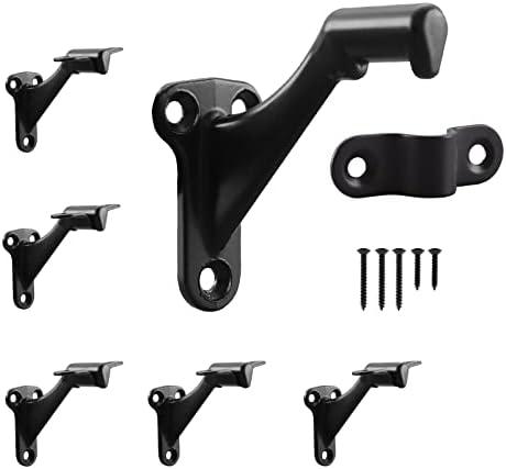 Handrail Stair Brackets 3" Oil Rubbed Bronze Finish, 3 Pack Heavy Duty Support Hardware for Stairways with Screws, Staircase Hand Rail Bracket for Home or Office, HOME MASTER HARDWARE