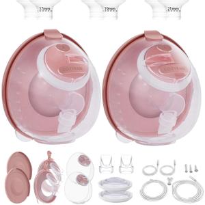 Two Complete Sets Compatible with Medela Breast Pump Replacement Parts (24mm Two Complete Sets with 17/19/21mm Flanges)