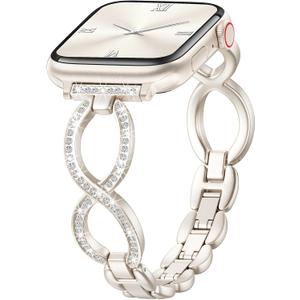 Filoto Bling Band Compatible with Apple Watch 38mm 40mm 41mm 42mm 44mm 45mm 46mm 49mm for Women, Thin Metal Strap Dressy Slim Jewelry Bracelet for iWatch Band Series 11 10 9 8 7 6 5 4 SE 3 2 1 Ultra