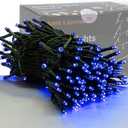 HOME LIGHTING 66ft Christmas Decorative Mini Lights, 200 LED Green Wire Fairy Starry String Lights Plug in, 8 Lighting Modes, for Indoor Outdoor Xmas Tree Wedding Party Decoration (Blue)