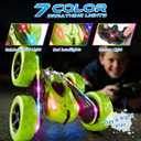 Remote Control Stunt Car – 4WD 360° Flip Double‑Sided RC Car LED Light Bar & Modular USB‑C Battery, 2.4 GHz Off‑Road Toy, Birthday for Boys Girls Ages 6‑12, Green