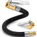 Upgraded 12" Tire Inflator Hose Adapter with Brass Locking Quick Chuck, High Pressure Air Extension Hose for Air Compressors and Inflators, Fits Car, Truck, Motorcycle and Bicycle Tires