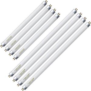 Konideke (4 Set) F8T5/CW 8 Watt and F13T5/CW 13 Watt, T5 12 Inches 8W and 21 Inches 13W Under Counter Fluorescent Light Bulbs, Cool White 4100K G5 Cap