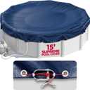 15 ft Round Pool Cover for Above Ground Pools, Above Ground Cover for Winter, Keeps Out Debris, Cold and UV Resistant, Supreme Mesh, Navy Blue