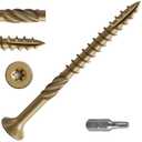 #10 * 3" Deck Screws, (342pcs) 5 lbs.Exterior Wood Screws, Rust Resistant Epoxy Coated, Bronze, T20 Star Bit (Yellow)