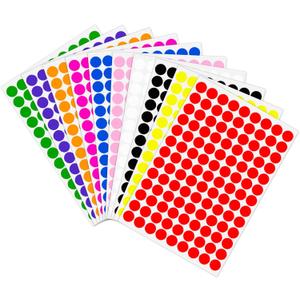 4 x 2340 PCS Colored Dot Stickers 1/2" Color Round Circle Stickers Colored Coding Labels (Multicolored)