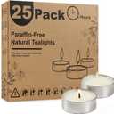 Ashlux Unscented Palm Tea Lights Candles 50 Pack Bulk, 4.5 Hours Long Burning White Tea Lights,Non-Paraffin, Smokeless, Mini Tealight Candles for Wedding, Christmas Lights, Party, Power Outages