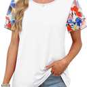 WIHOLL Womens Summer Tops Trendy Ruffle Sleeve Shirts Casual Chiffon Blouses Beach Vacation Clothes (White, S)