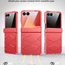GooseBox for Samsung Galaxy Z Flip 7 Case,Built-in Privacy Screen Protector&Hinge Protection Shockproof All-Inclusive Smartphone Cover for Samsung Galaxy Z Flip 7(Coral Red)